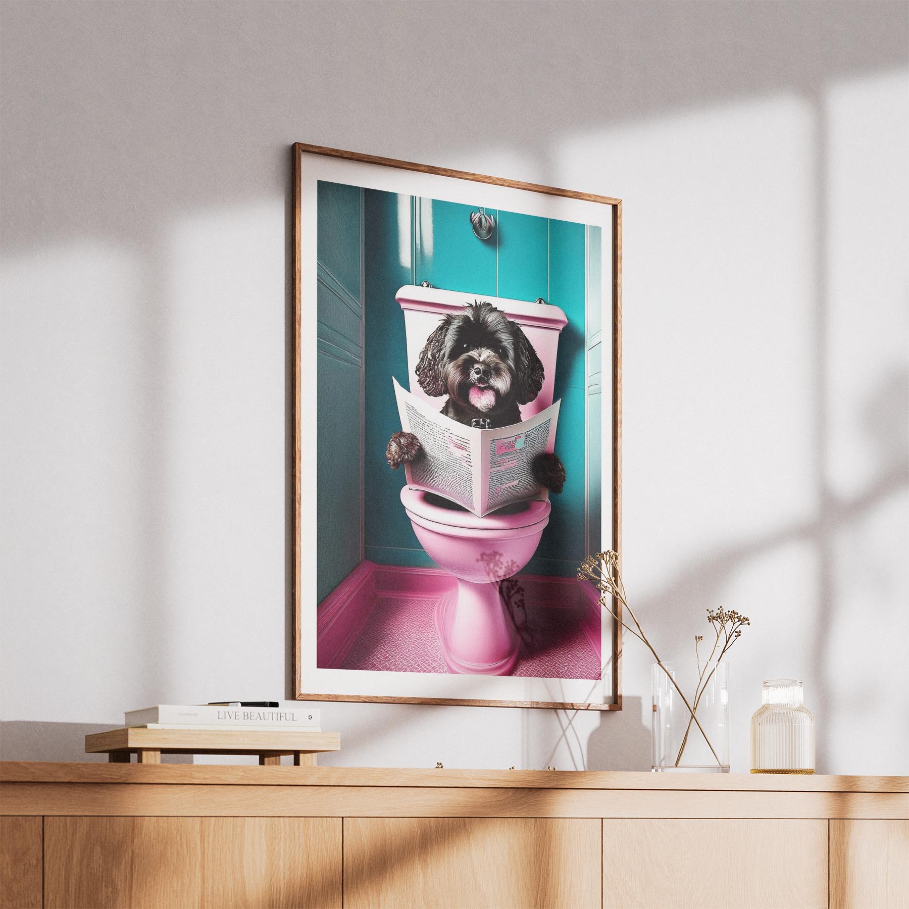 Bichon Frise Toilet Dogs PInk and Turquise image 5