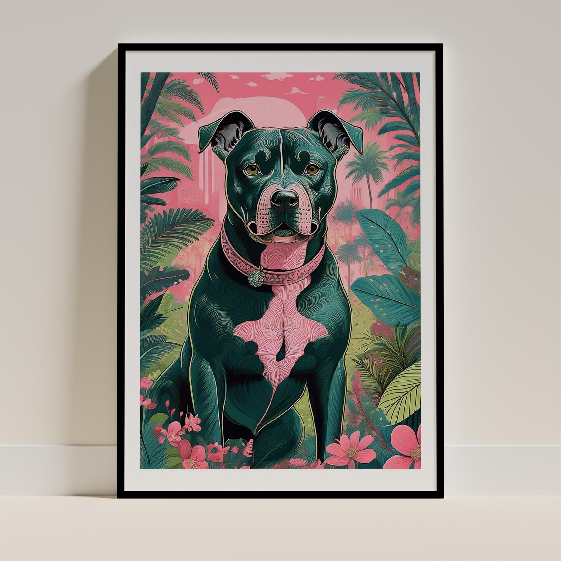 Staffordshire Bull Terrier Flowery Dog image 11