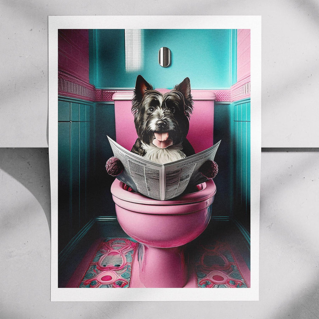 Australian Silky Terrier Toilet Dogs PInk and Turquise image 7