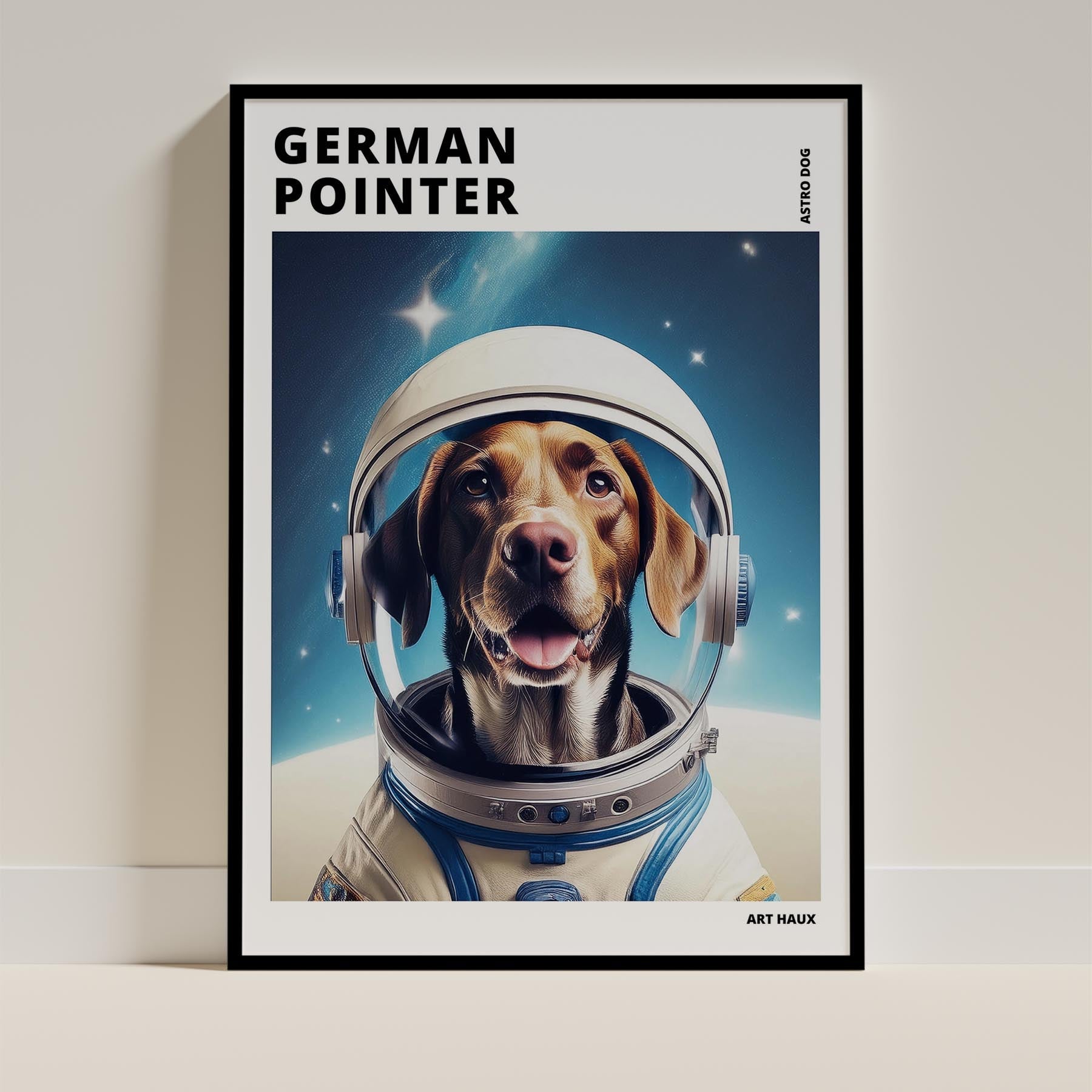 German Pointer Astronaut Dog Series with Text Astro Dog image 11