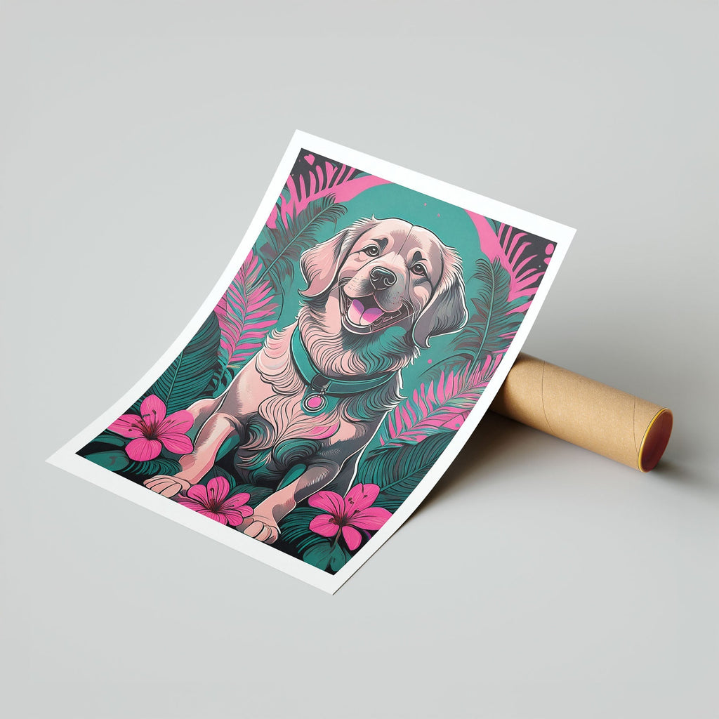 Golden Retriever Flowery Dog image 7