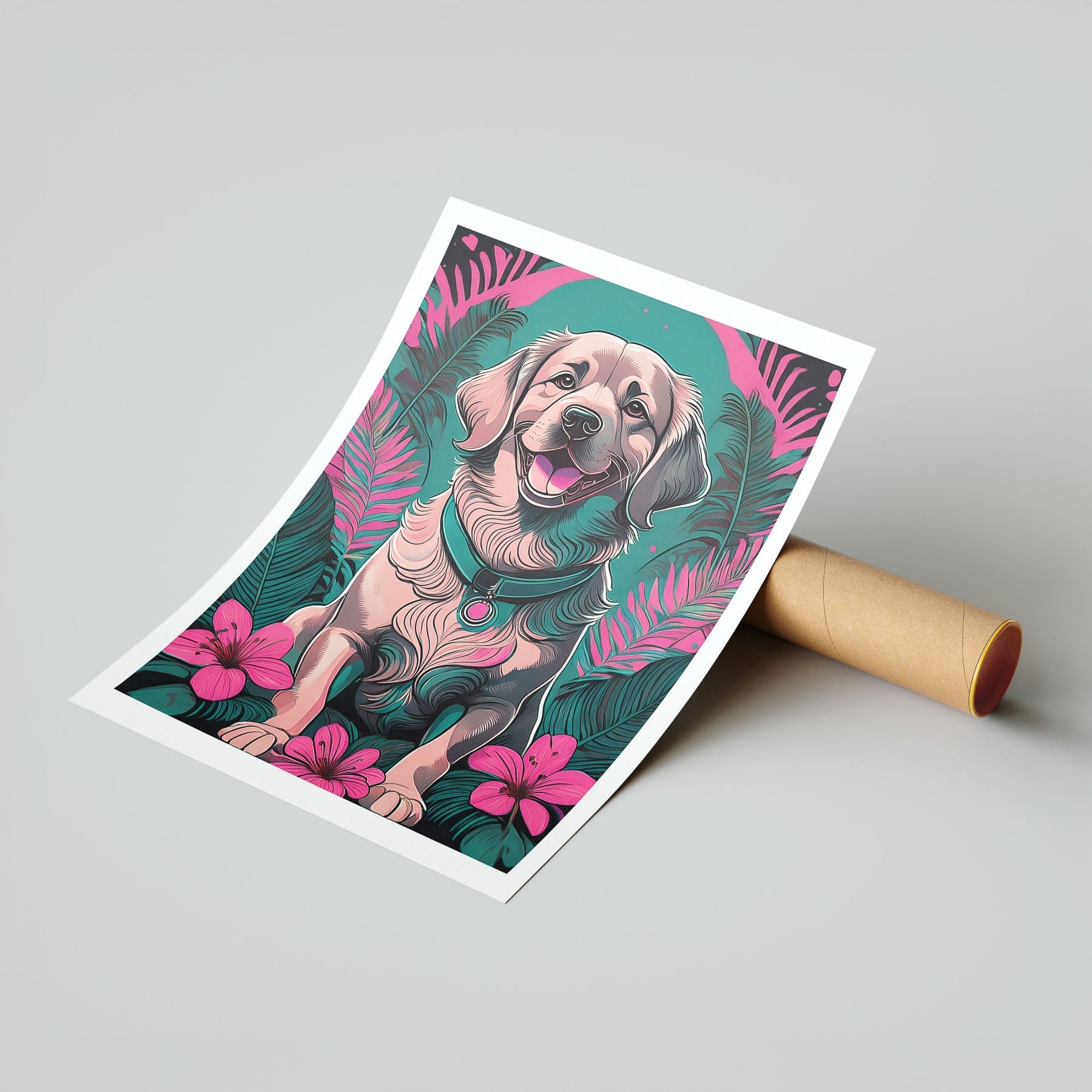 Golden Retriever Flowery Dog image 7