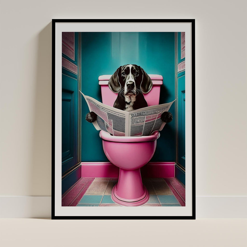 Beagle Toilet Dogs PInk and Turquise image 0