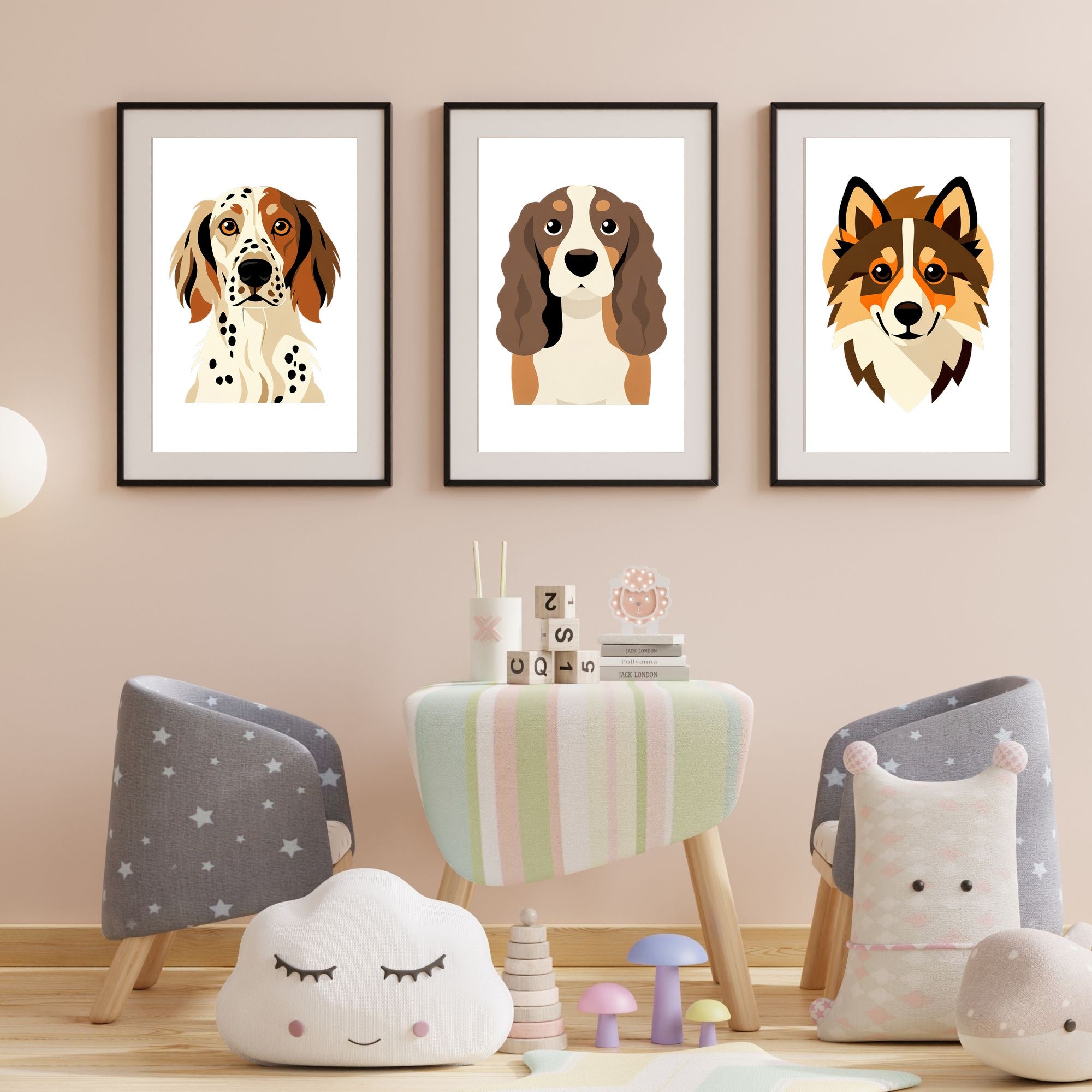Bold Block Art Print - Framed Nursery Mockup