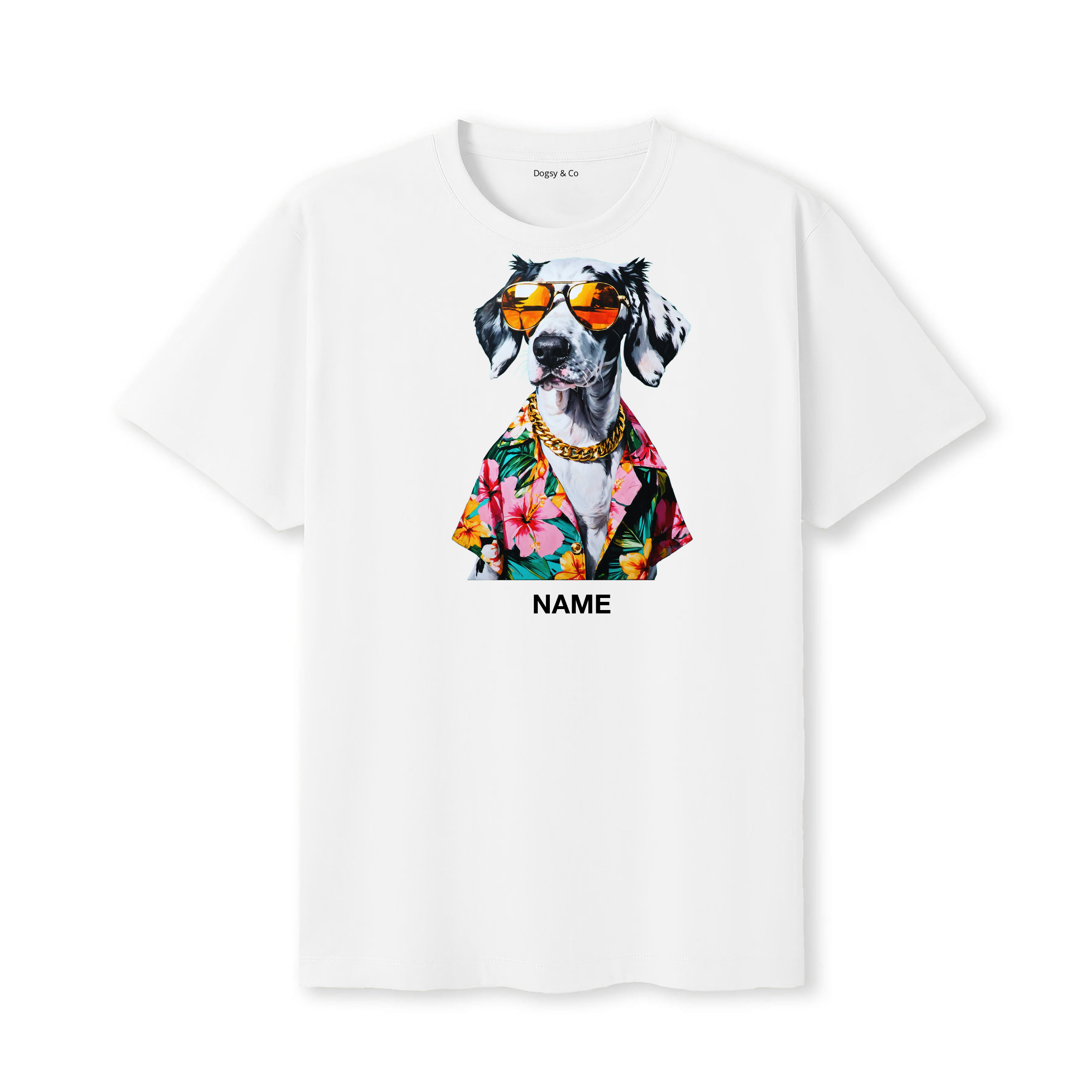 English Setter Hawaii Dog Custom T-Shirt - White