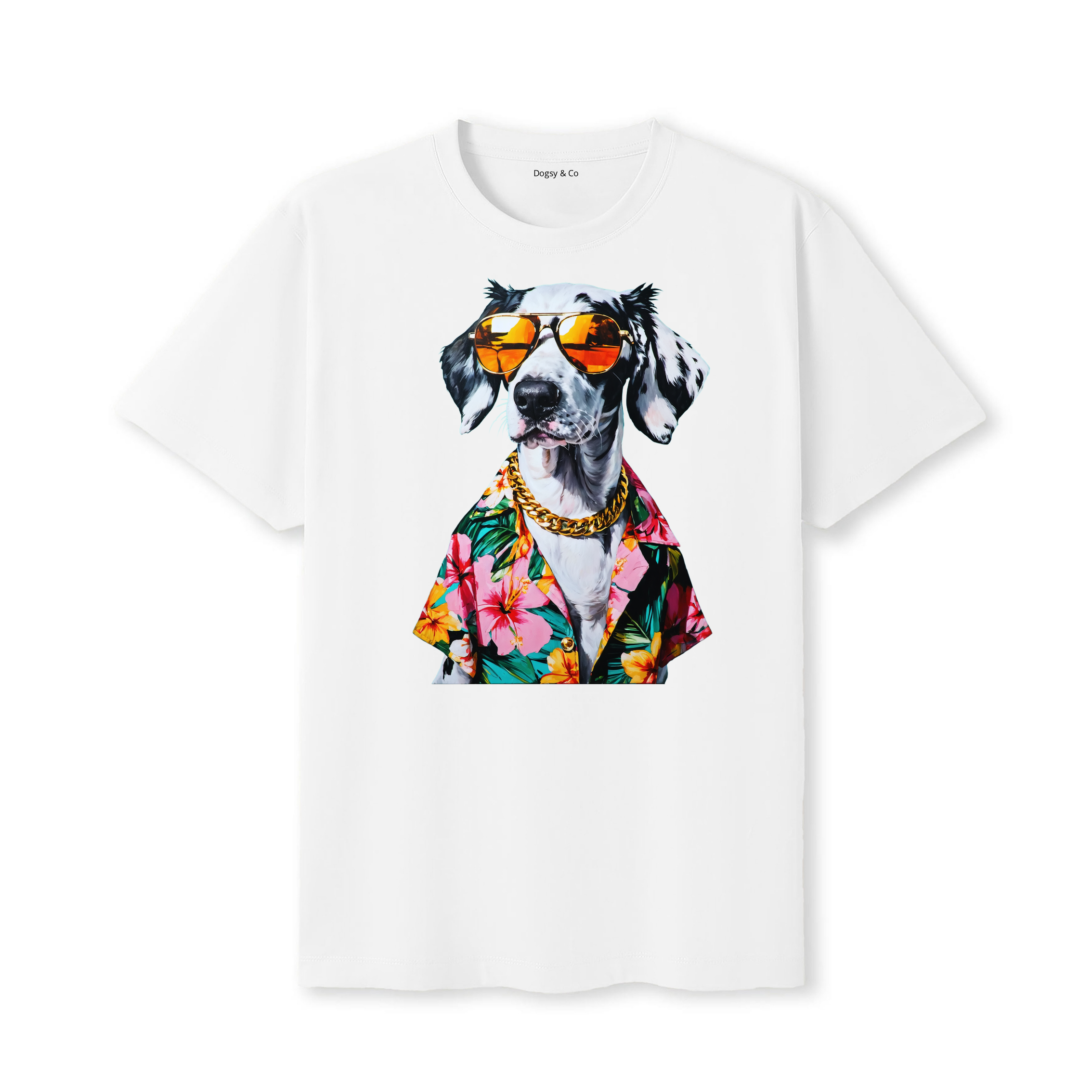 English Setter Hawaii Dog T-Shirt - White