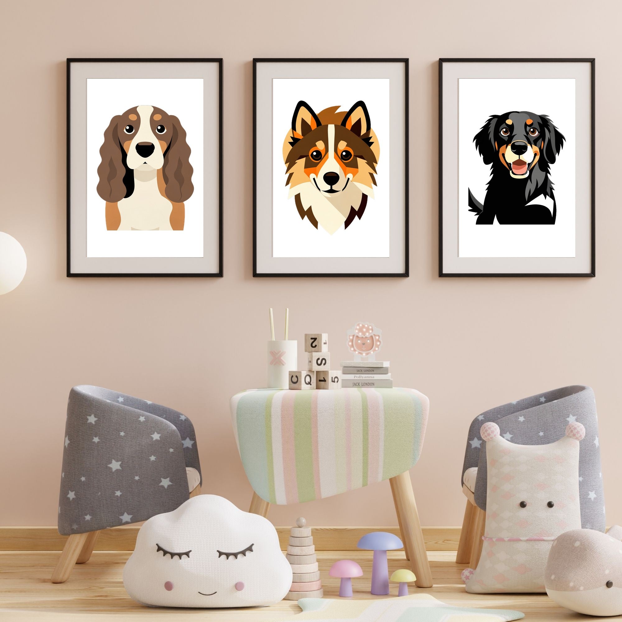 Bold Block Art Print - Framed Nursery Mockup