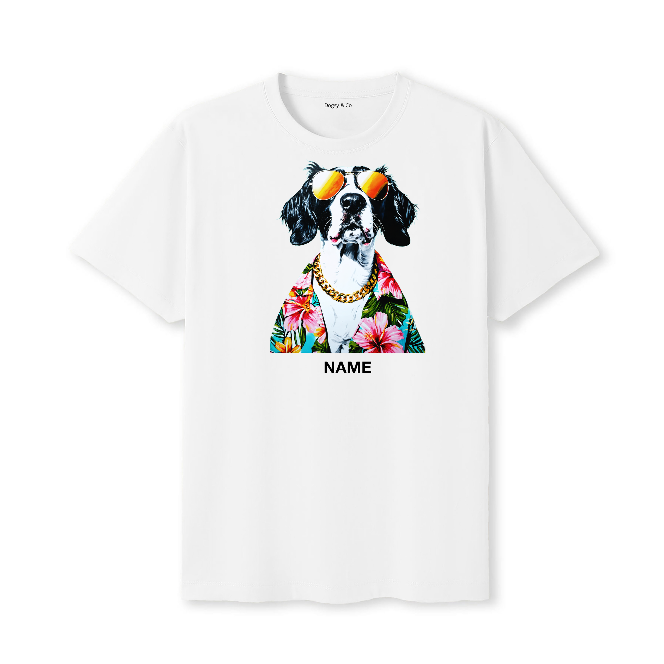 English Springer Spaniel Hawaii Dog Custom T-Shirt - White