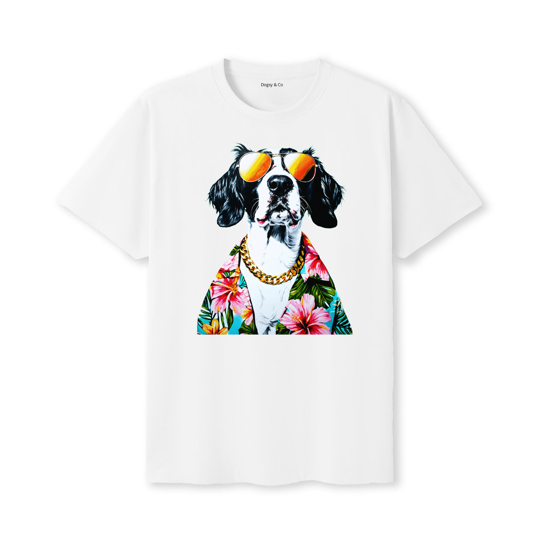 English Springer Spaniel Hawaii Dog T-Shirt - White