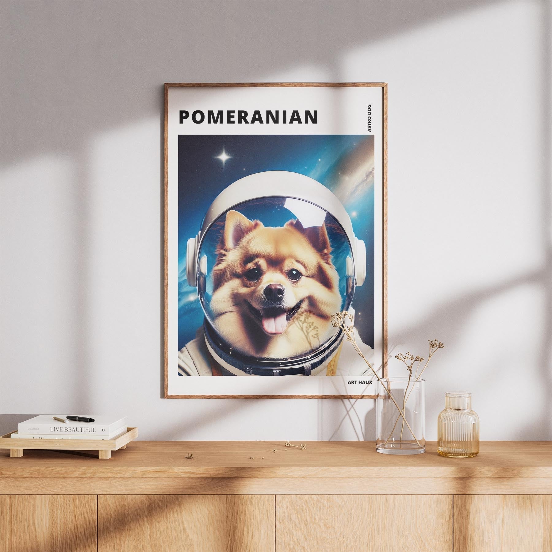 Pomeranian Astronaut Dog Series with Text Astro Dog image 8