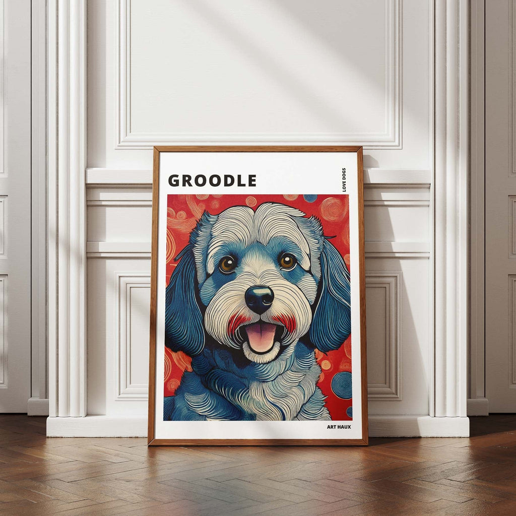 Groodle Hokusai Japanese Inspired Dog Series with Text image 4
