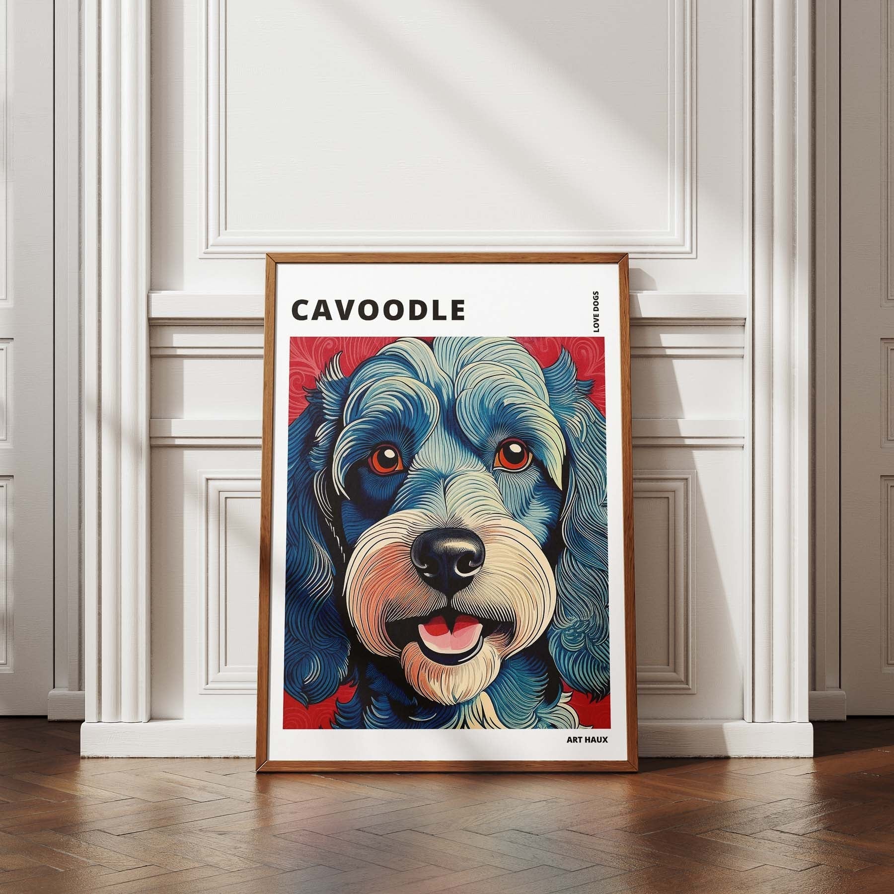 Cavoodle Hokusai Japanese Inspired Dog Series with Text image 4