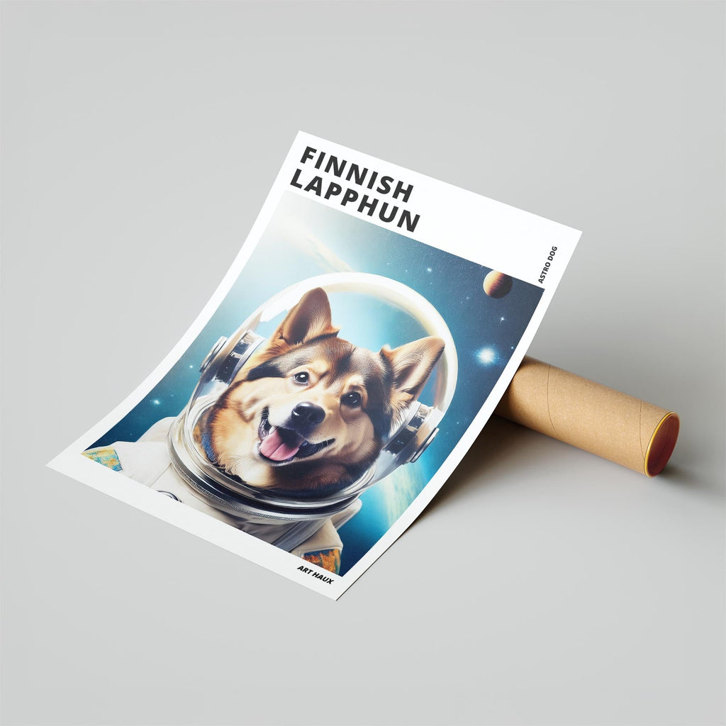 Finnish Lapphund Astronaut Dog Series with Text Astro Dog image 6