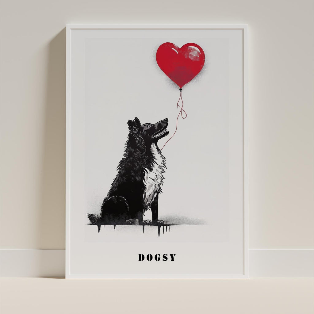 Rough Smooth Collie DOGSY Series inspired by the Art of Banksy with text Dogsy image 9