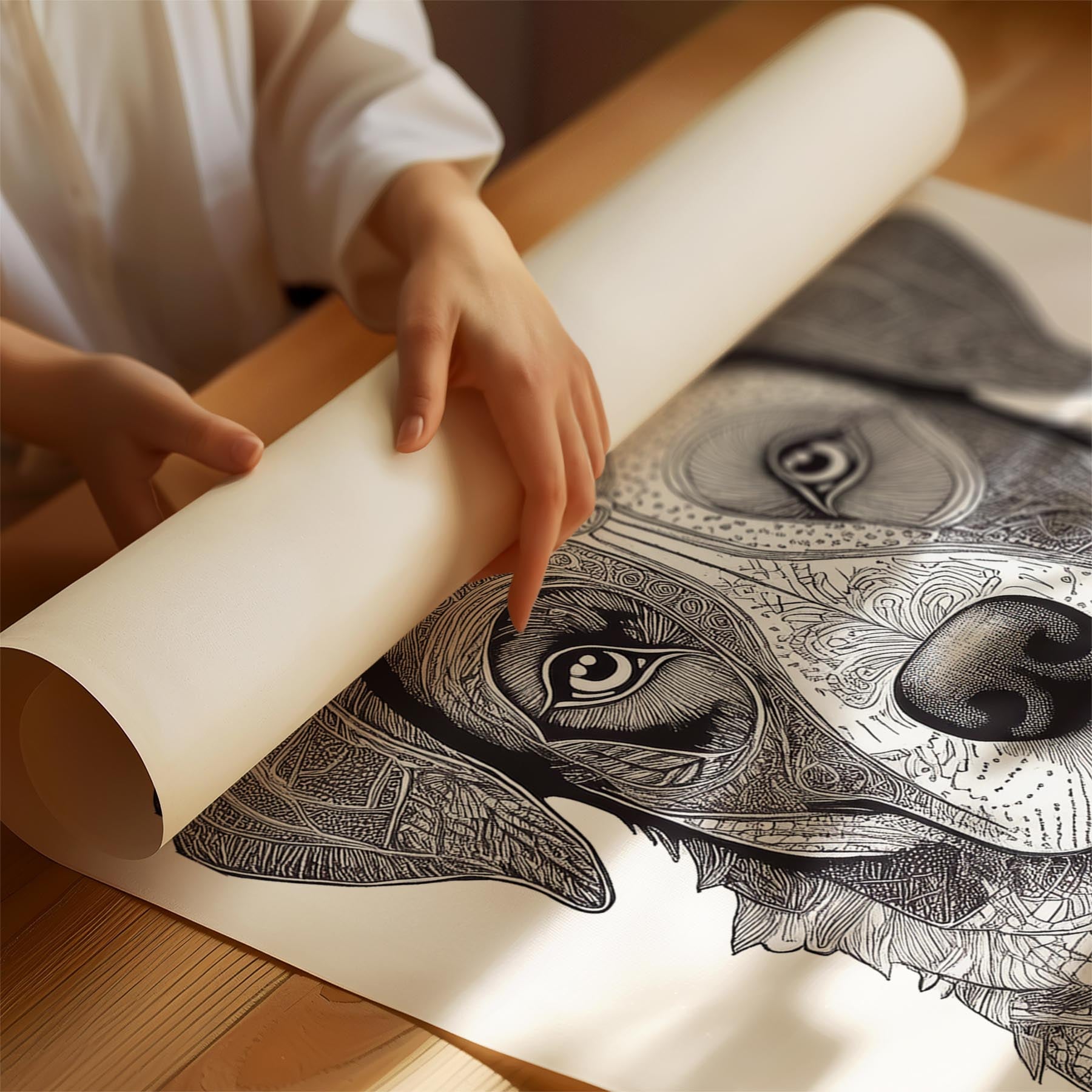 Border Collie Mandala Black and White Dog Series image 1