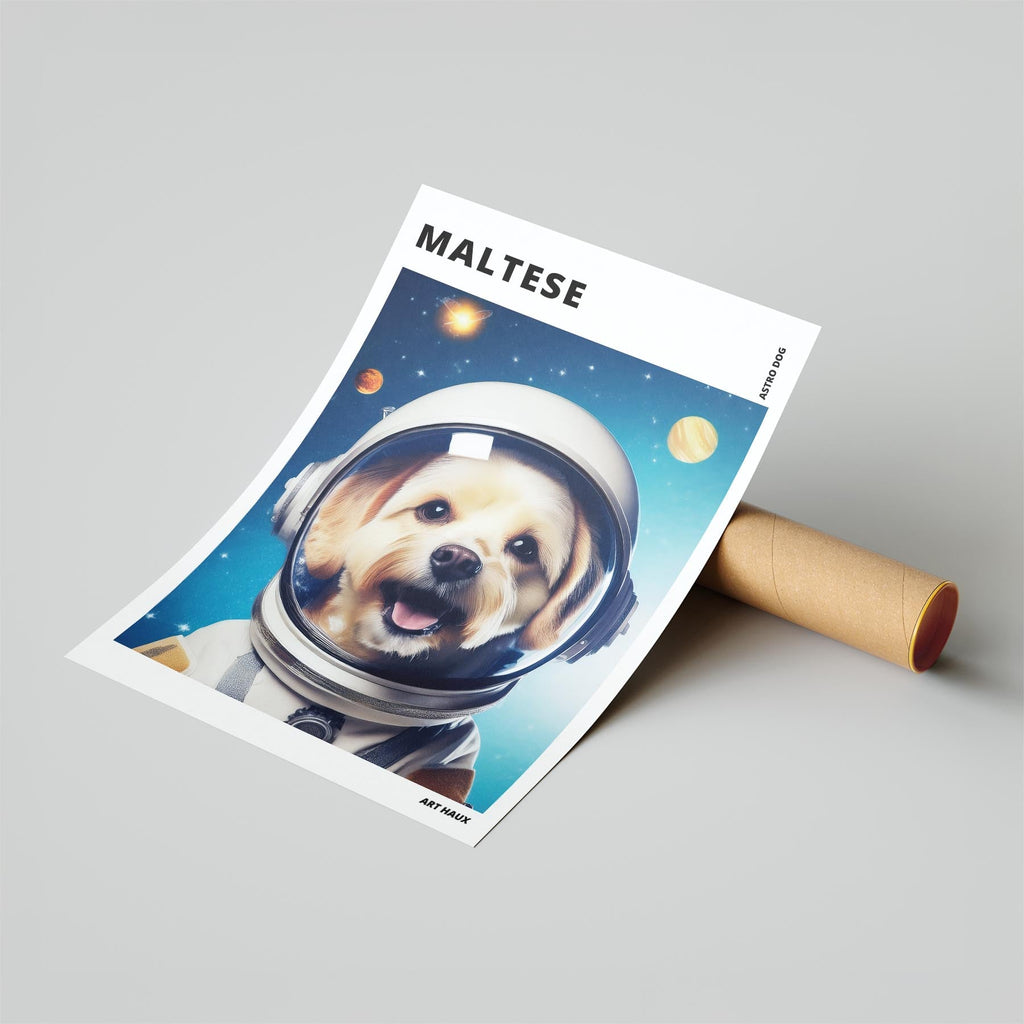 Maltese Astronaut Dog Series with Text Astro Dog image 6