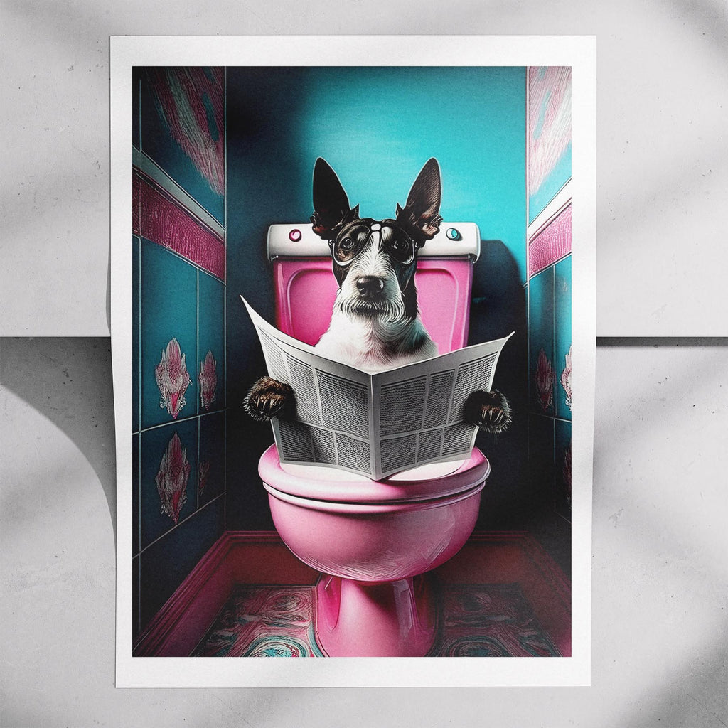 Fox Terrier Toilet Dogs PInk and Turquise image 7