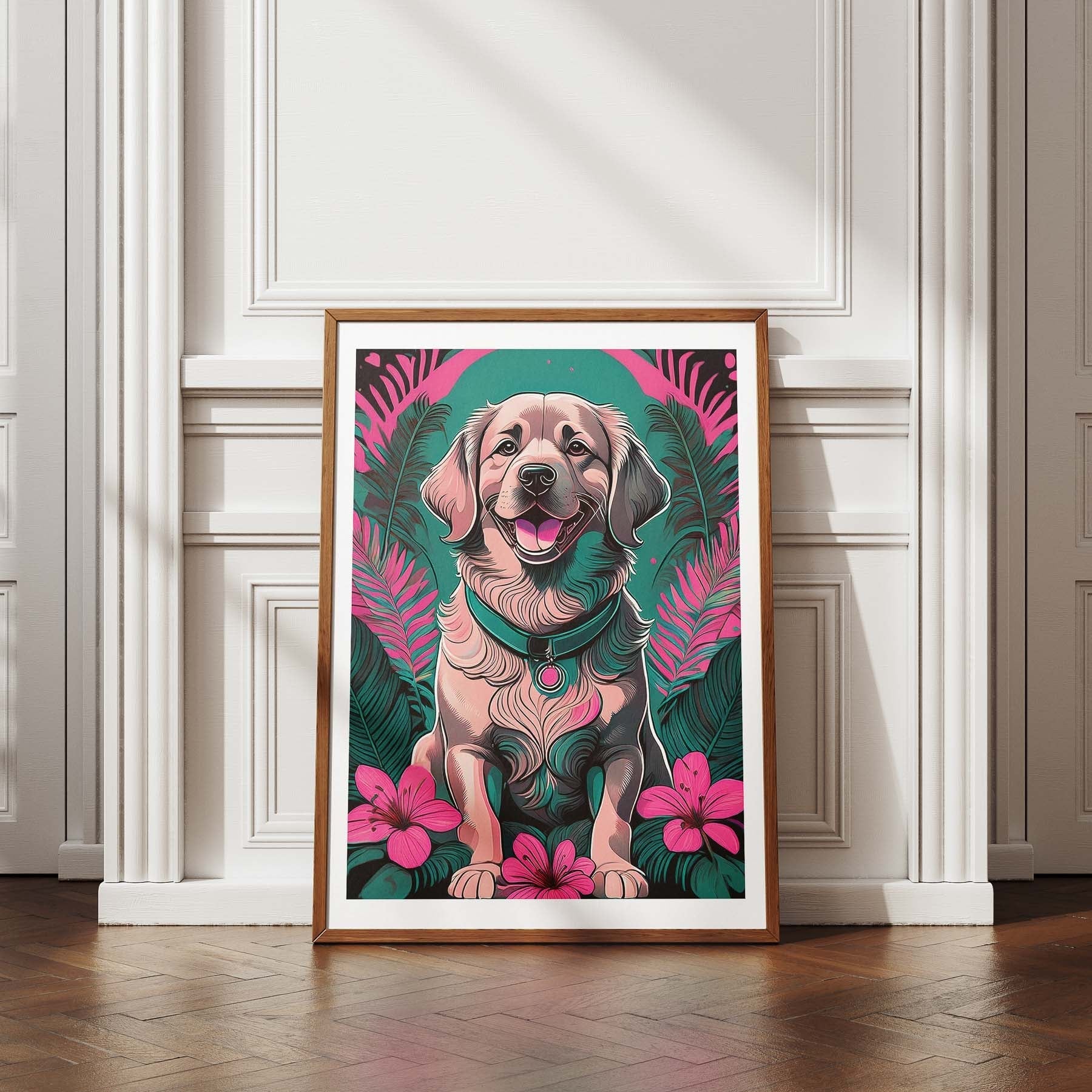 Golden Retriever Flowery Dog image 4