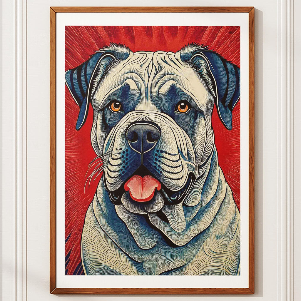 Bullmastiff Hokusai Japanese Inspired Dog Series image 10