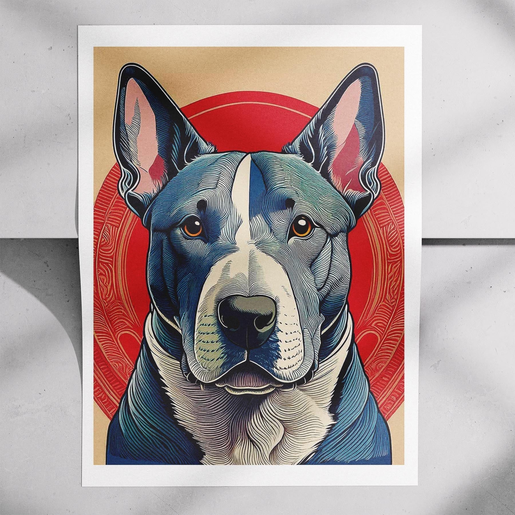 Bull Terrier Hokusai Japanese Inspired Dog Series 1 image 7