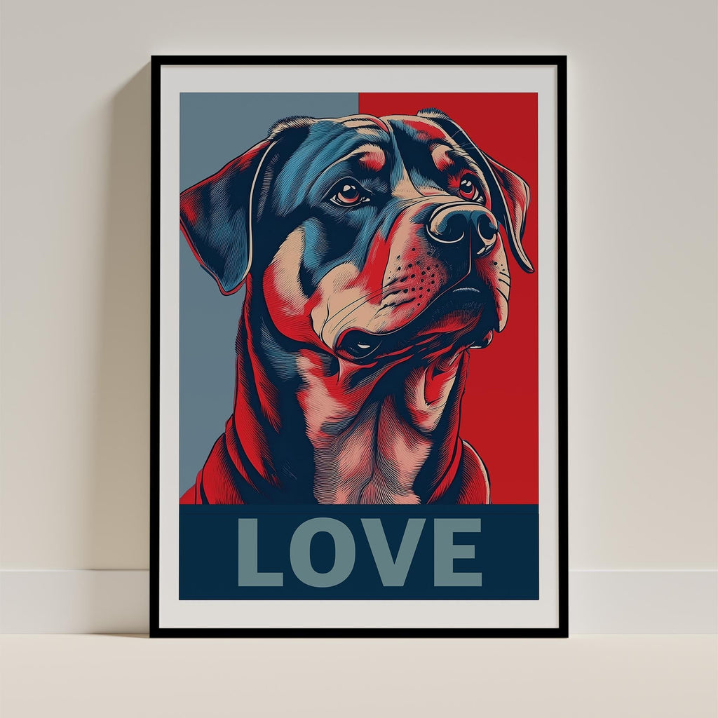 Rottweiler LOVE Series Inspired by the Obama Poster image 0