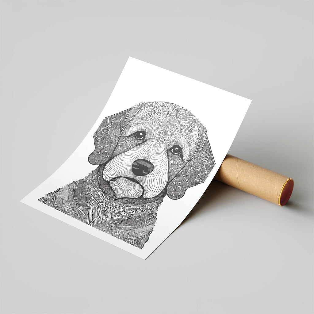 Bichon Frise Mandala Black and White Dog Series image 6