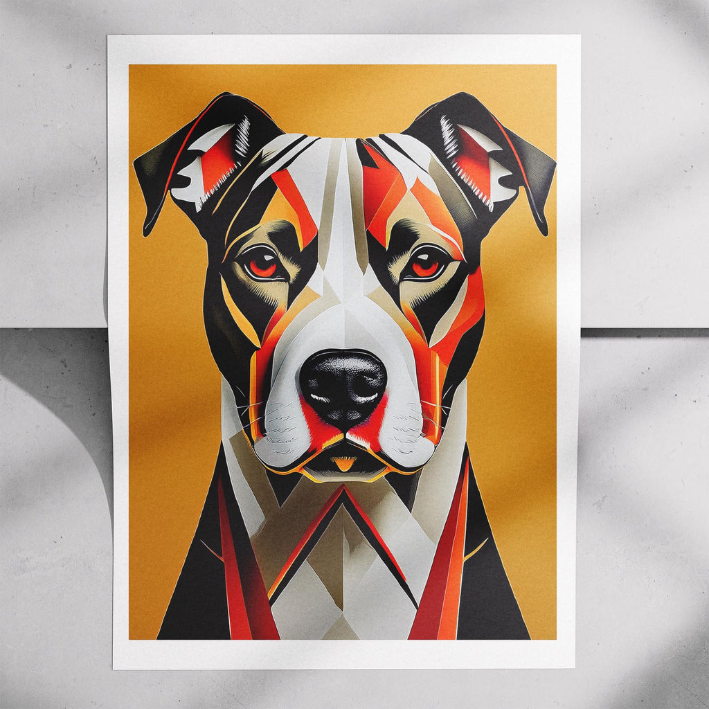 American Staffordshire Terrier Geometric Orange Series image 7
