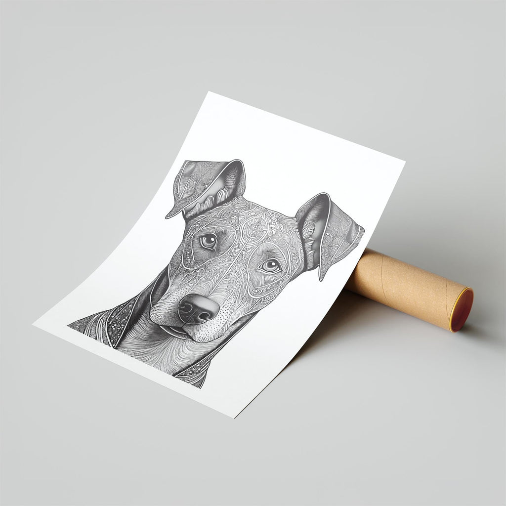 Doberman Mandala Black and White Dog Series image 6