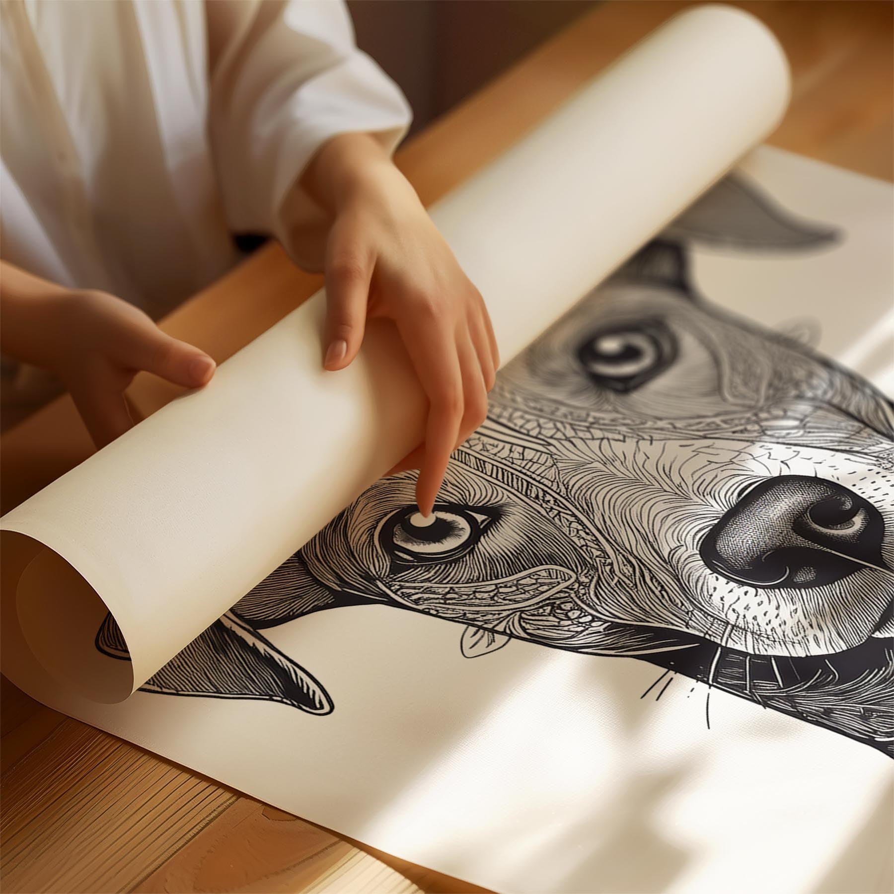 Whippet Mandala Black and White Dog Series image 1