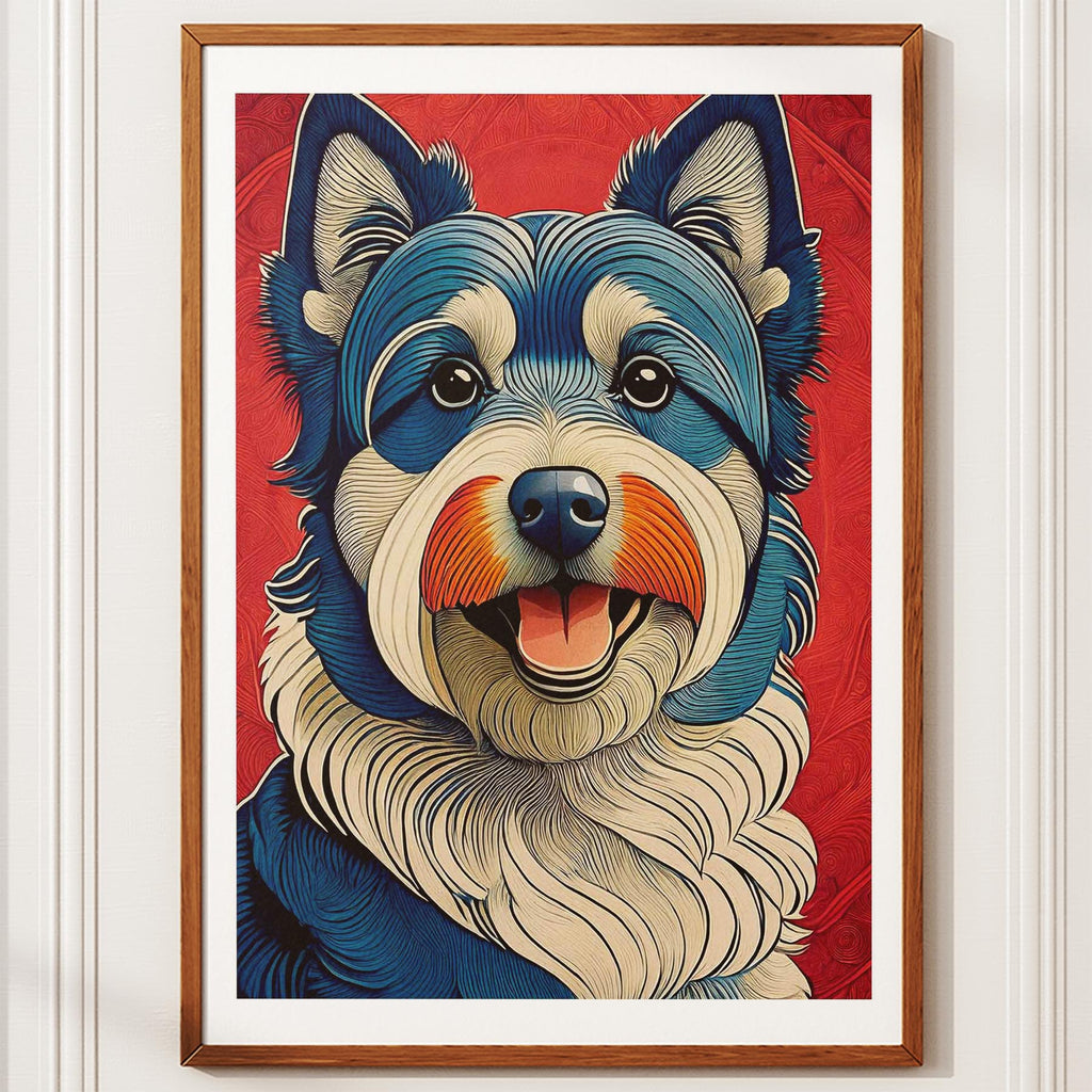 Australian Terrier Hokusai Japanese Inspired Dog Series image 10