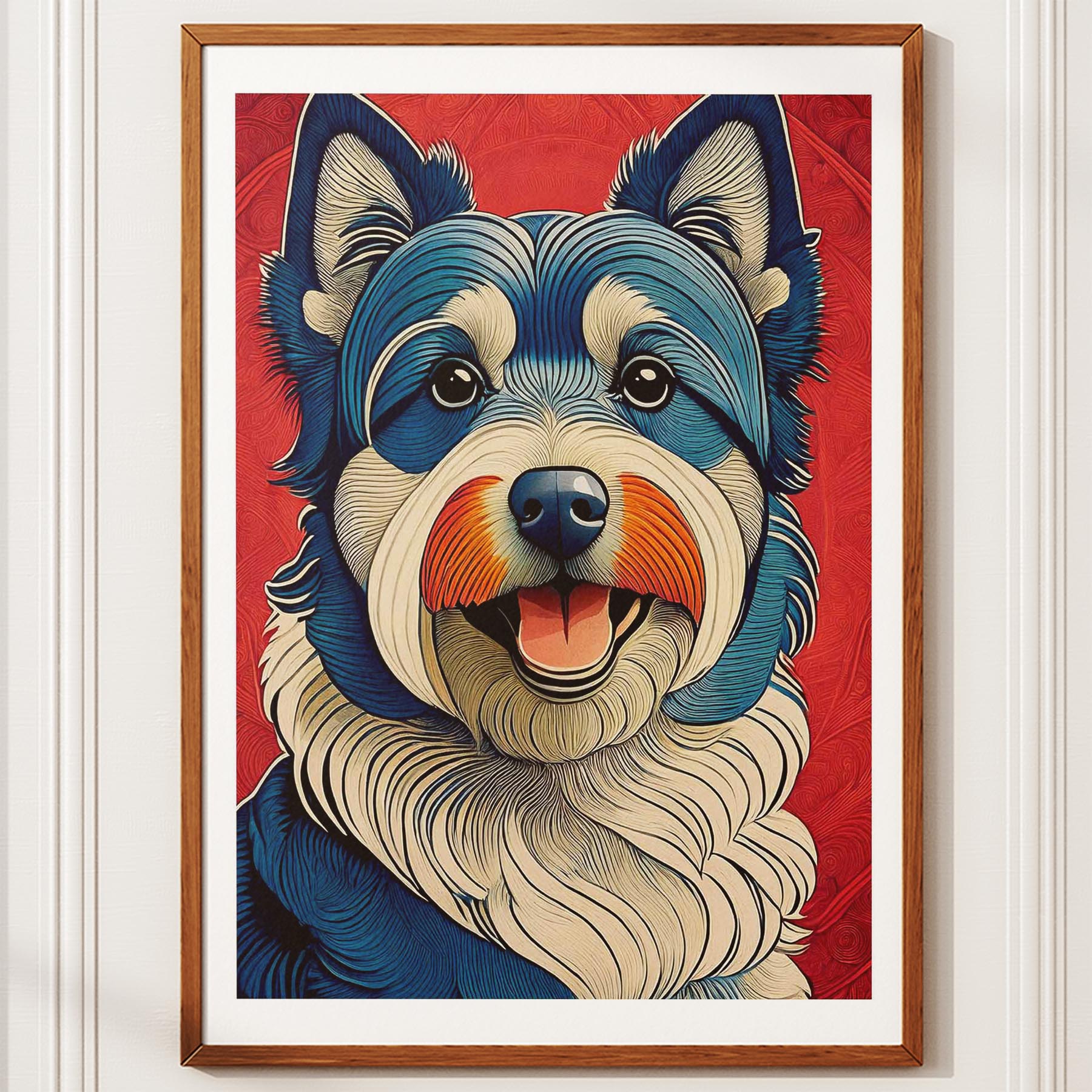 Australian Terrier Hokusai Japanese Inspired Dog Series image 10