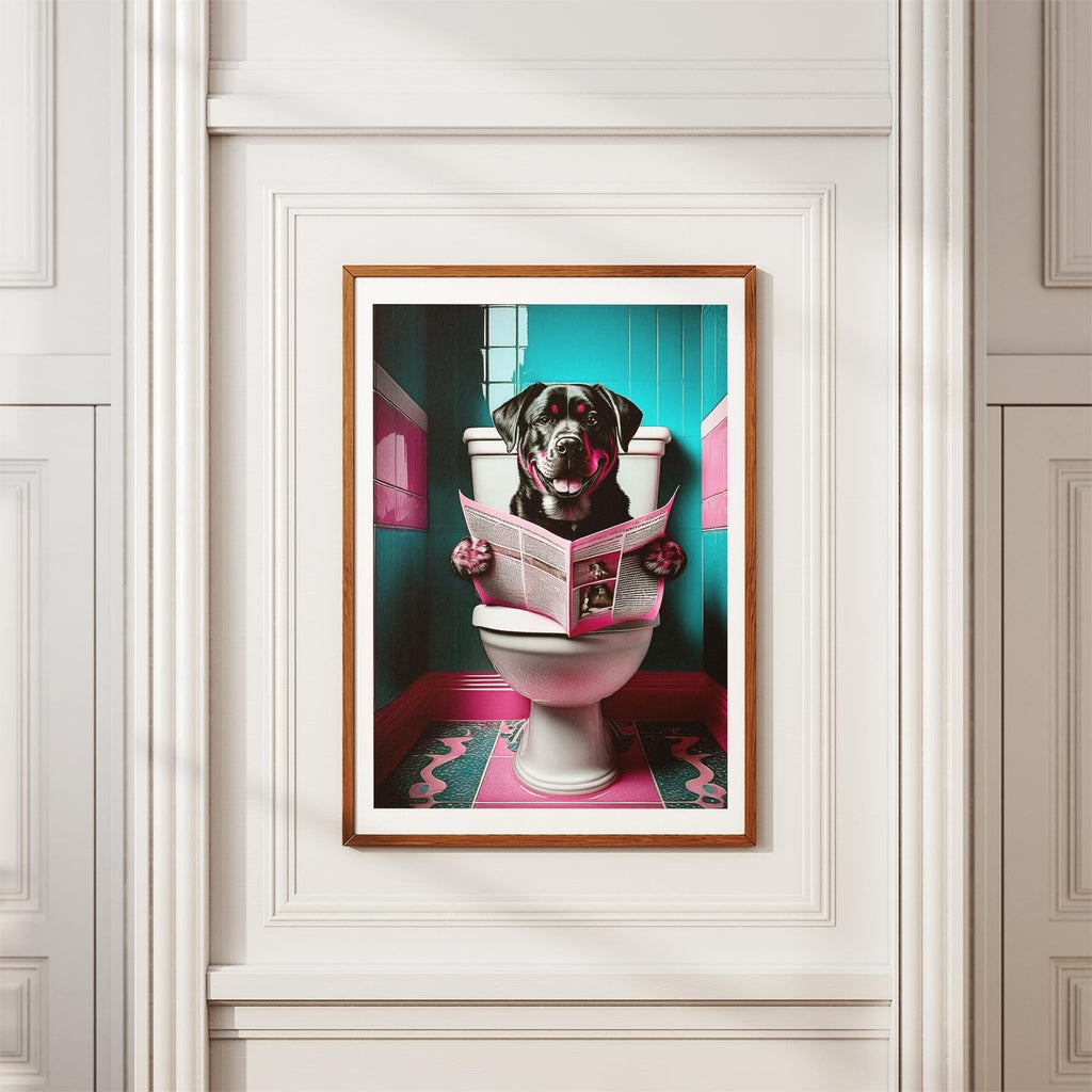 Rottweiler Toilet Dogs PInk and Turquise image 3