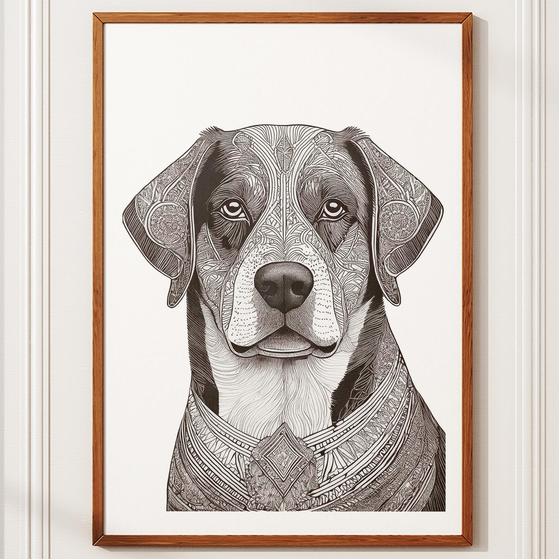 Bernese Mountain Dog Mandala Black and White Dog Series image 10