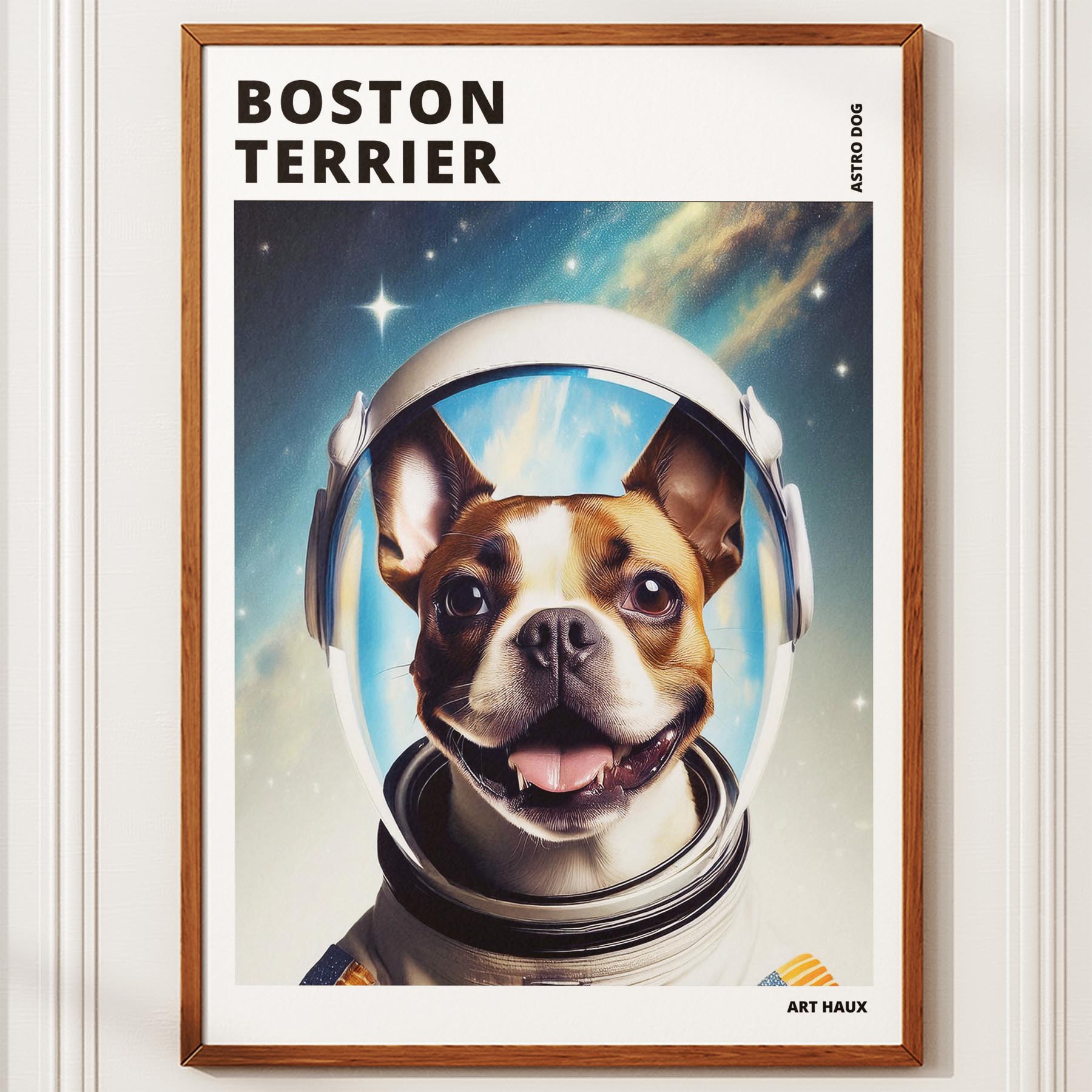 Boston Terrier Astronaut Dog Series with Text Astro Dog image 10