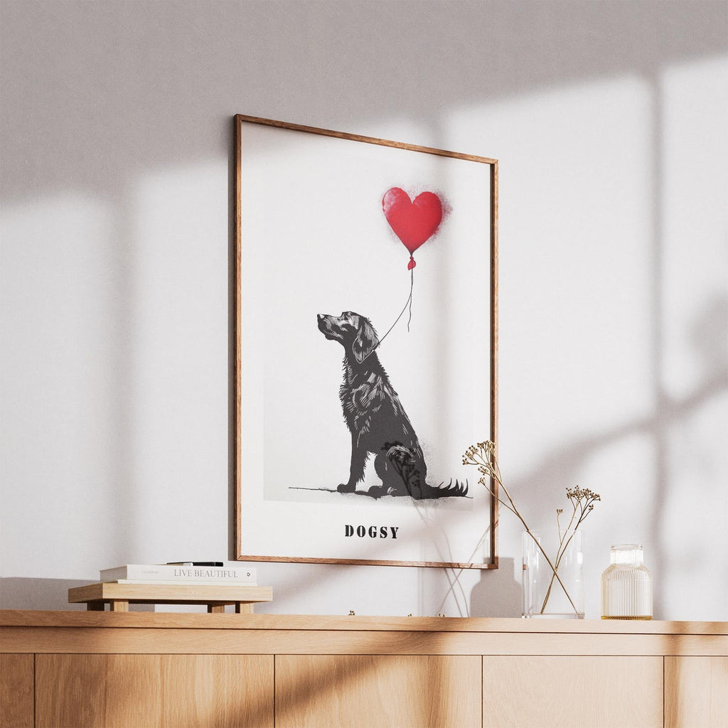 Curly Coated Retriever DOGSY Series inspired by the Art of Banksy with text Dogs image 5