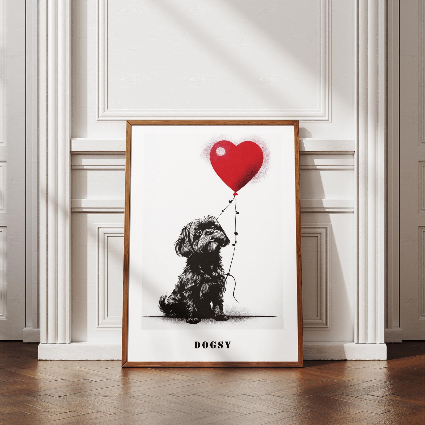 Shih Tzu DOGSY Series inspired by the Art of Banksy with text Dogsy image 4