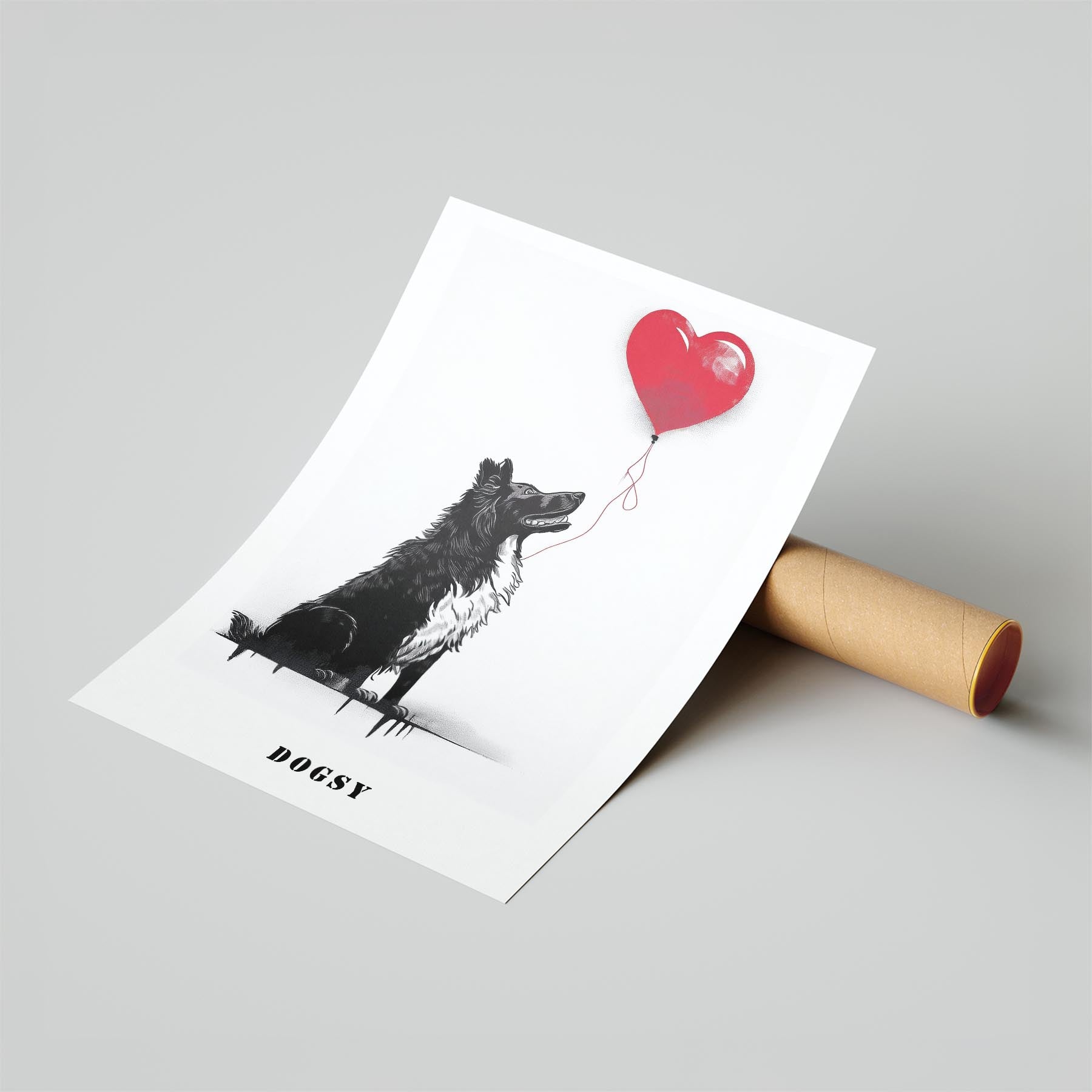 Rough Smooth Collie DOGSY Series inspired by the Art of Banksy with text Dogsy image 6