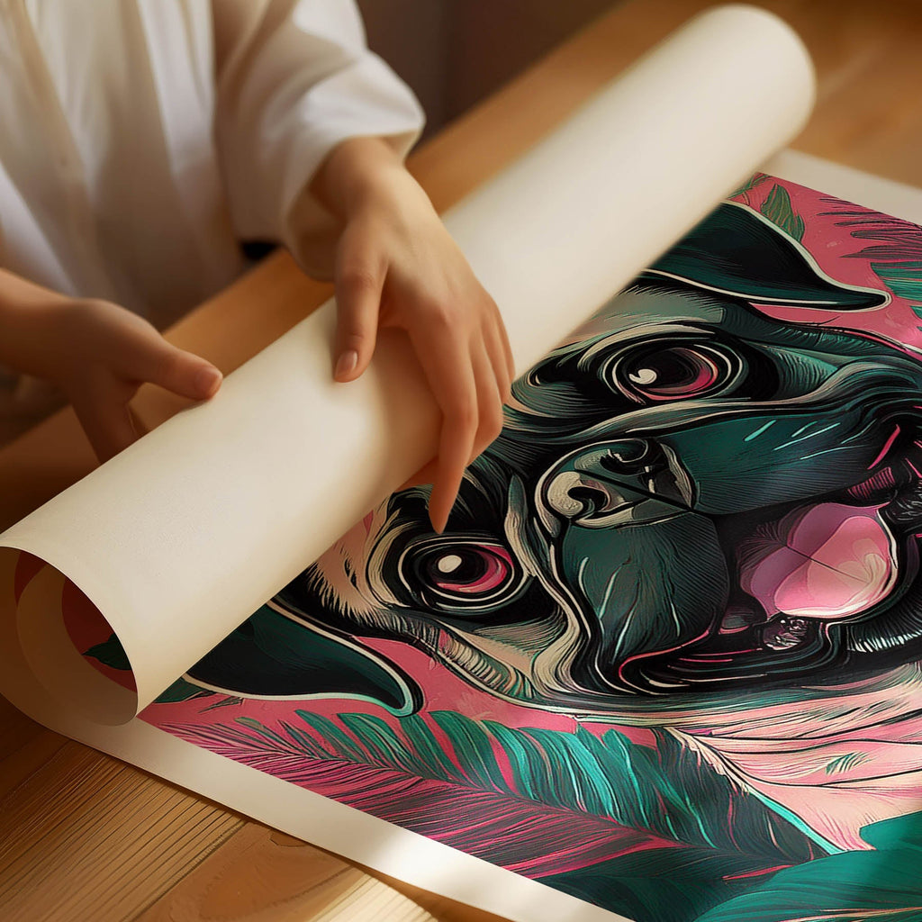 Pug Copy Flowery Dog image 1