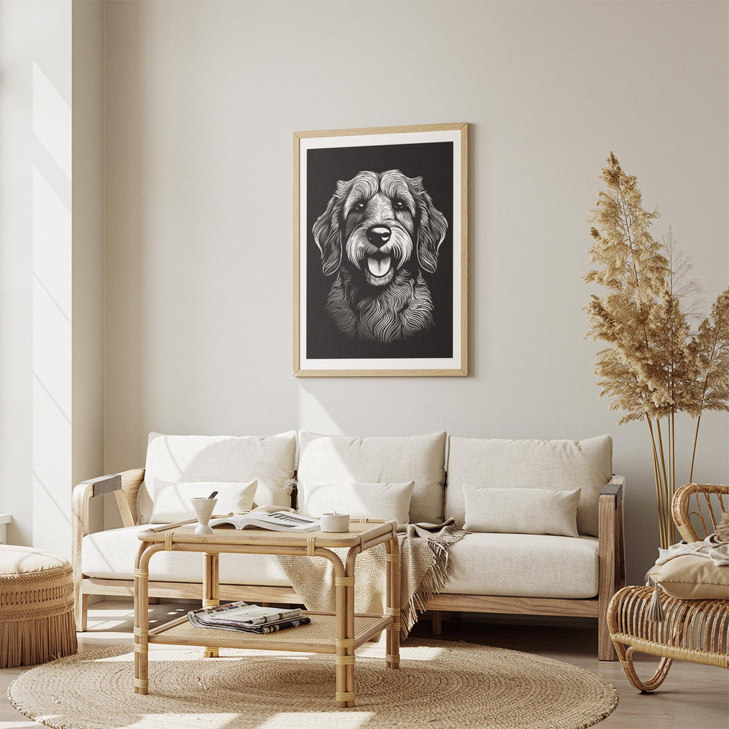Groodle Line Dog Series in Black and White image 2