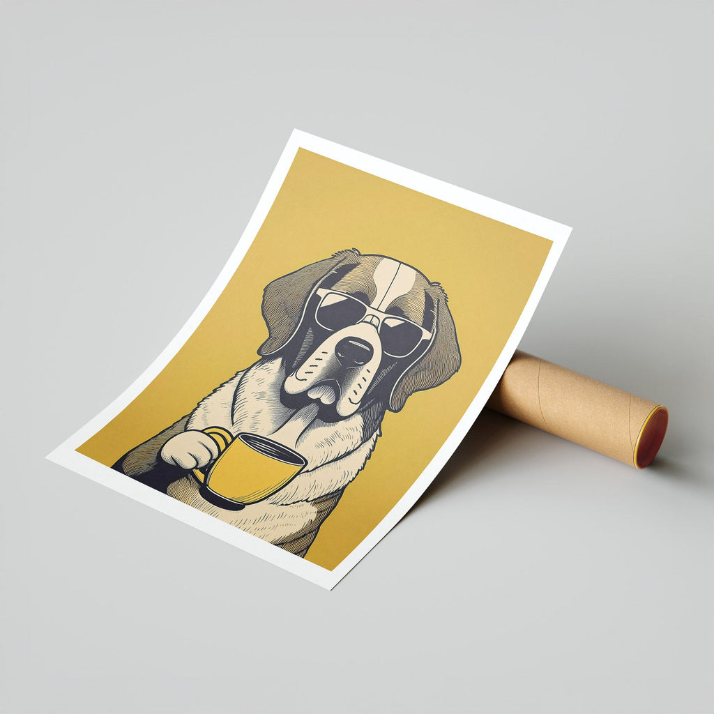 Saint Bernard Chillin Coffee Dog image 7