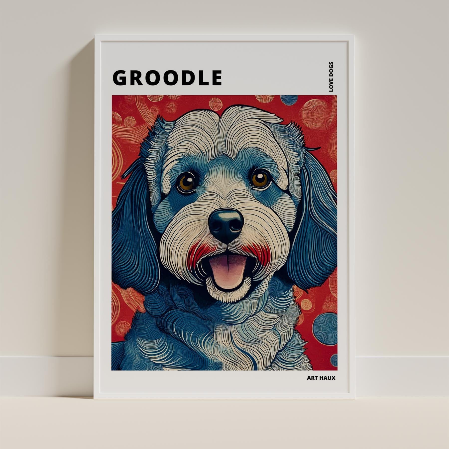 Groodle Hokusai Japanese Inspired Dog Series with Text image 8