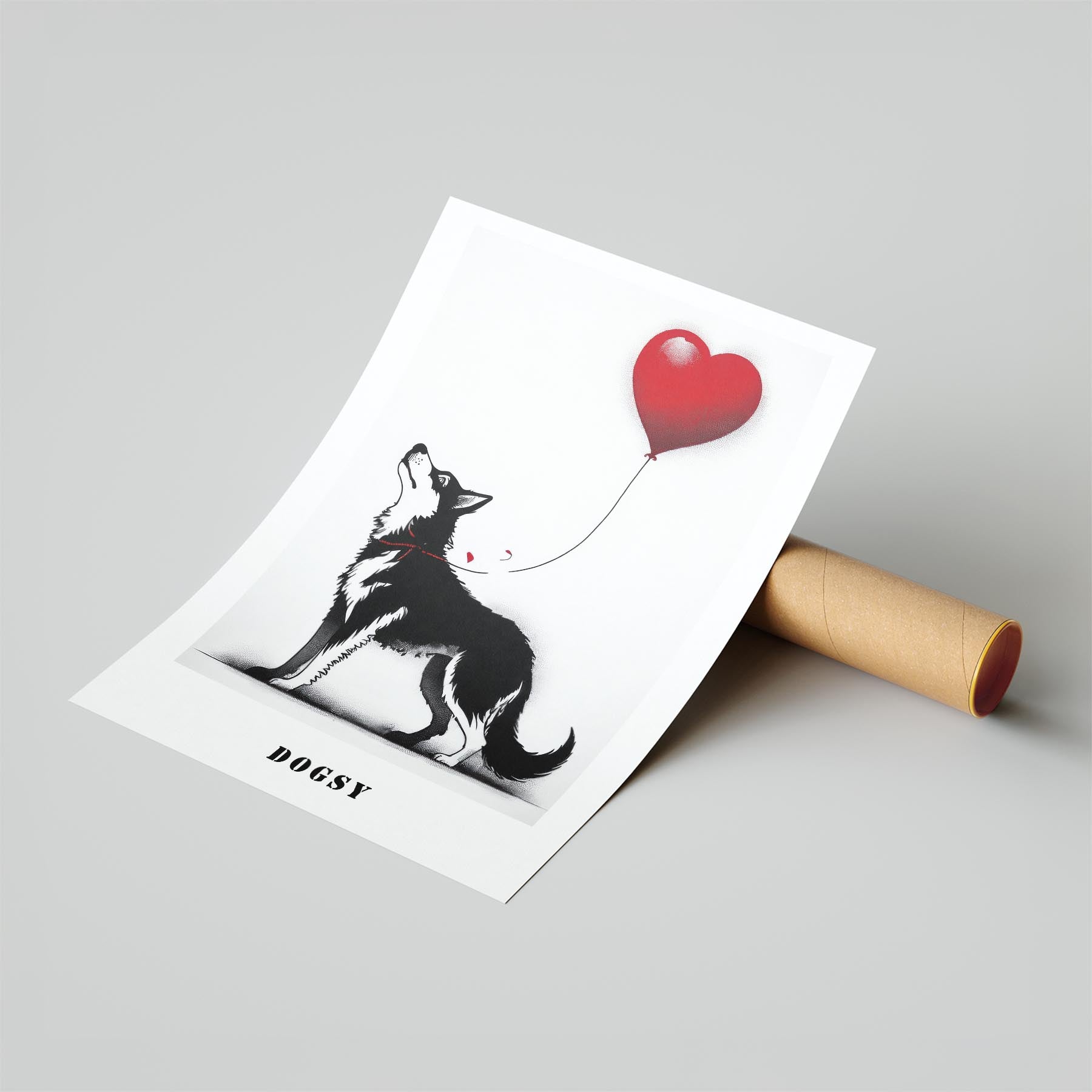 Siberian Husky DOGSY Series inspired by the Art of Banksy with text Dogsy image 6