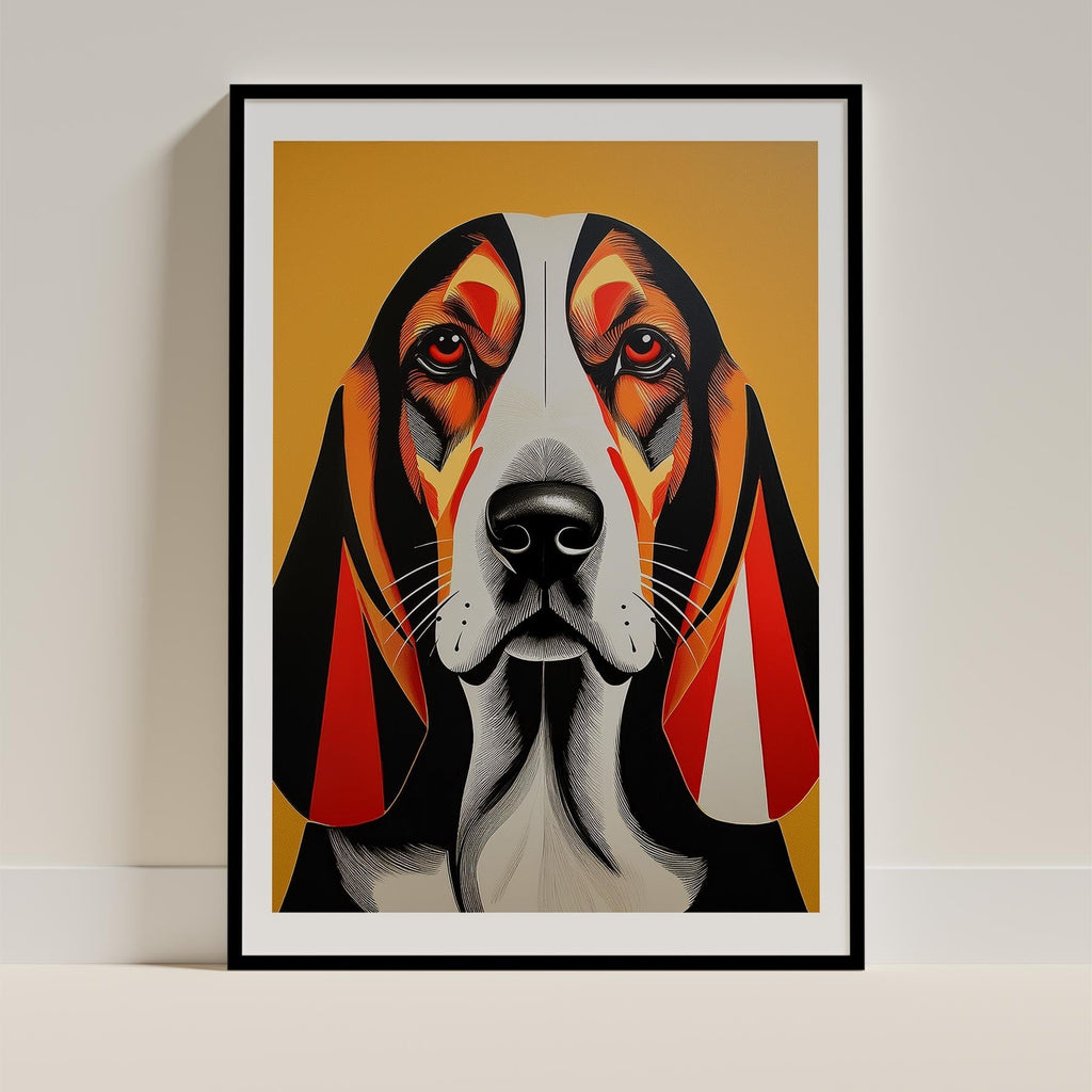 Basset Hound Geometric Orange Series image 0