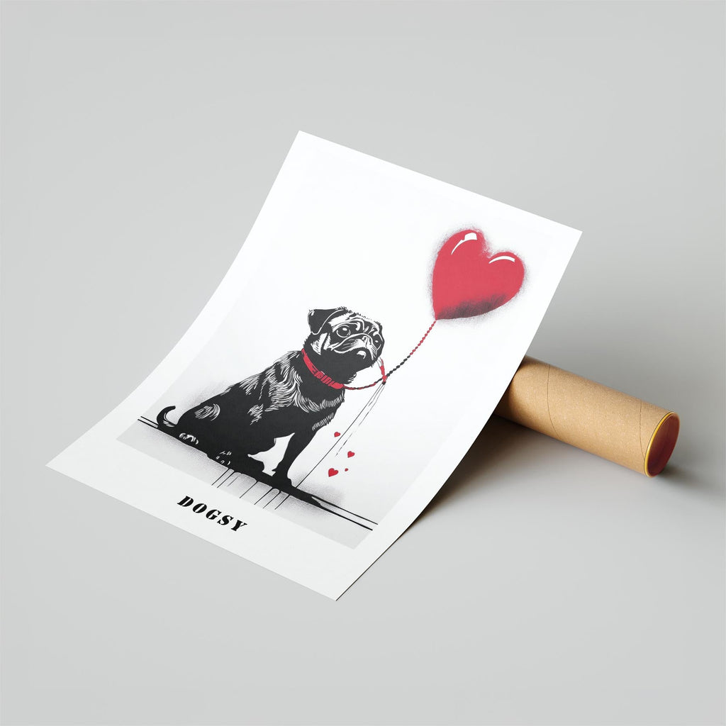 Pug DOGSY Series inspired by the Art of Banksy with text Dogsy image 6
