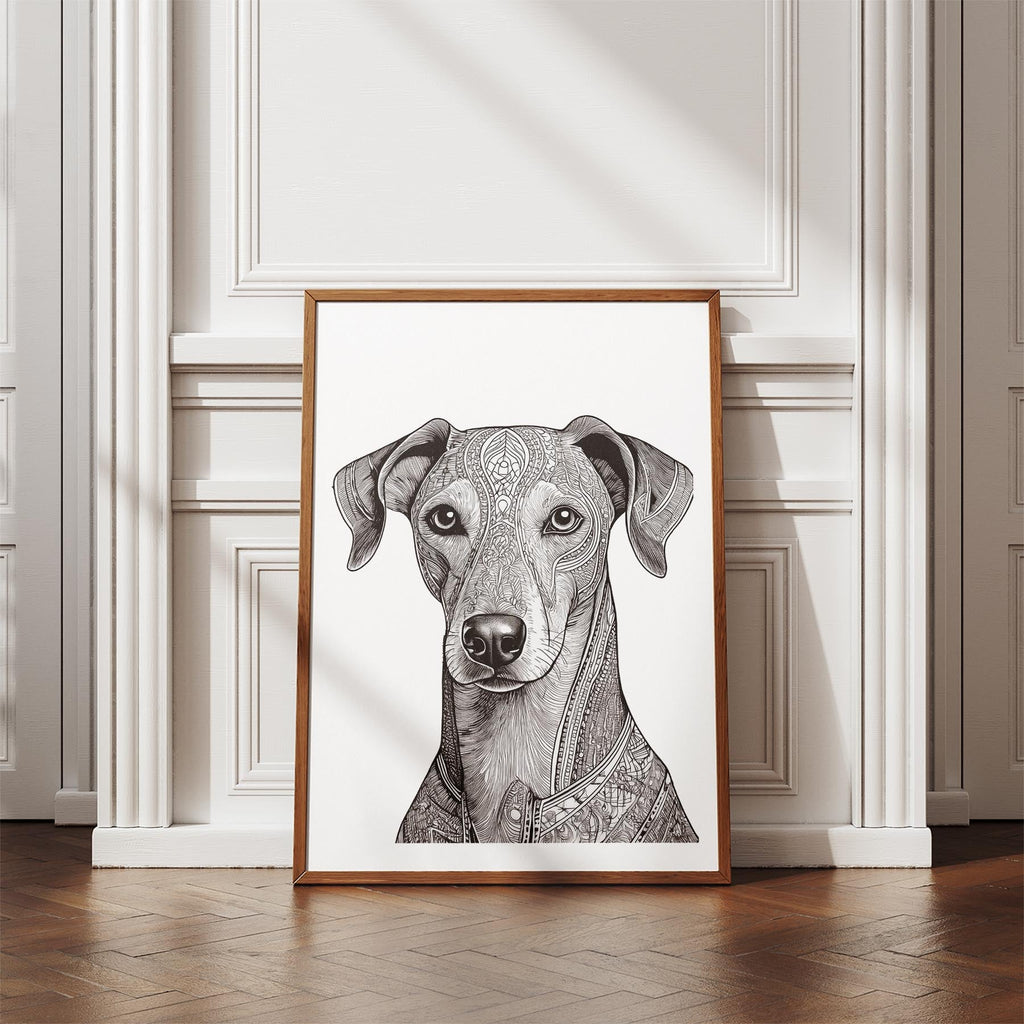 Greyhound Mandala Black and White Dog Series image 4