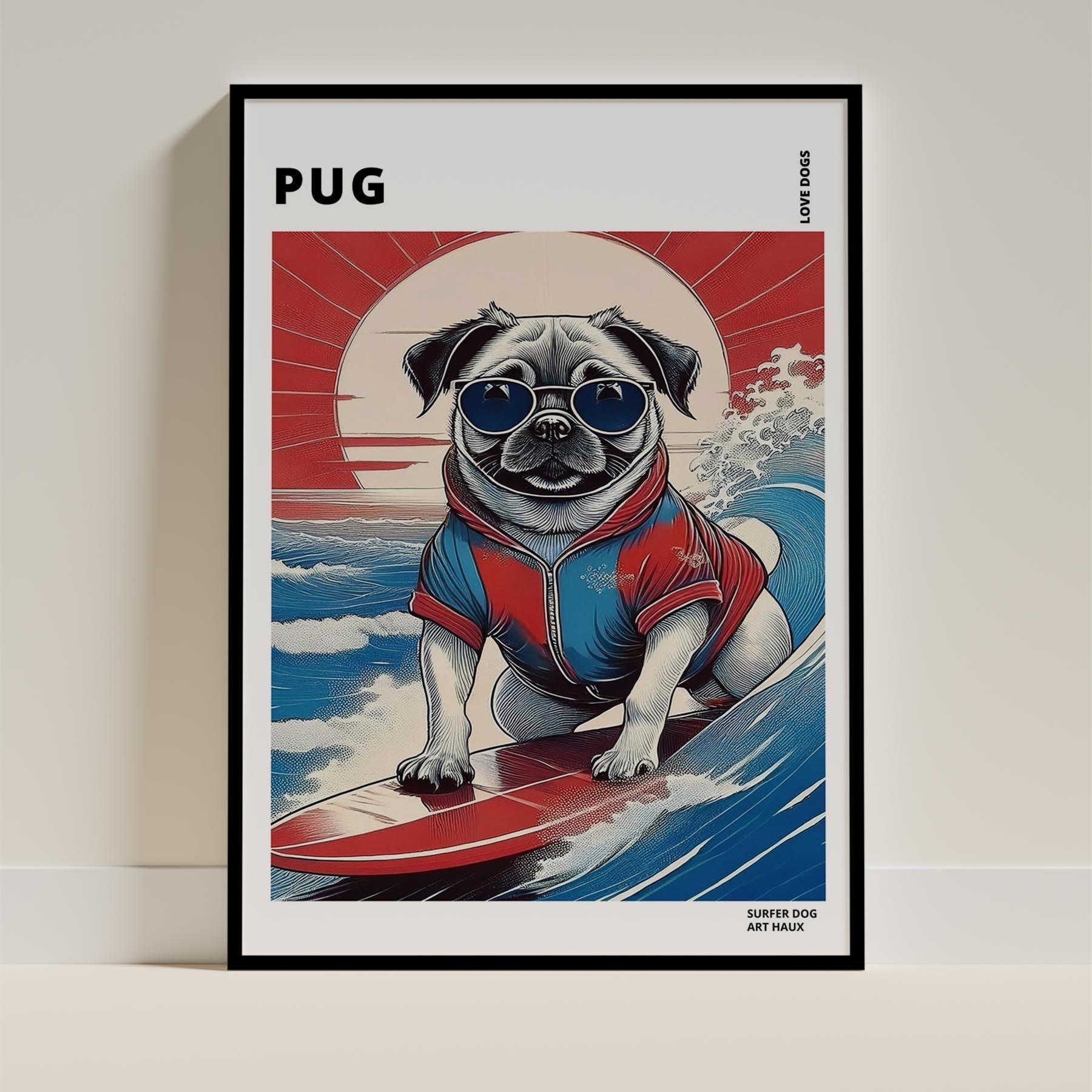 Pug Hokosai Surfer Dogs 2 image 11