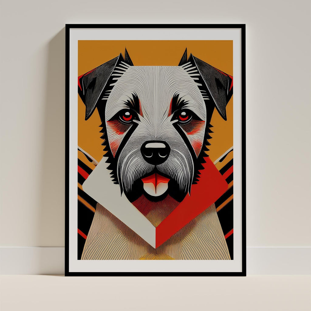 Border Terrier Geometric Orange Series image 0