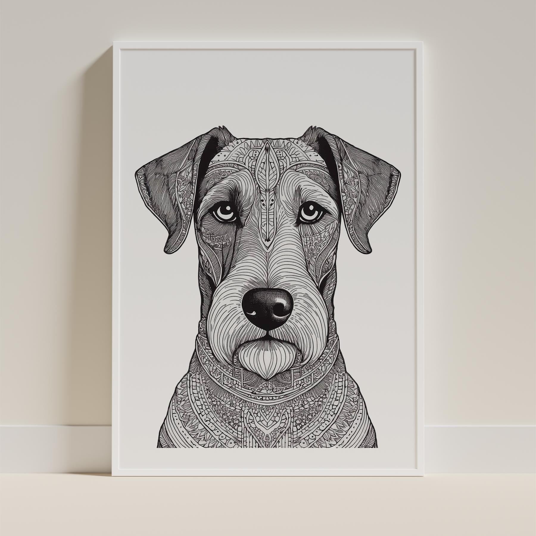 Irish Terrier Mandala Black and White Dog Series image 9