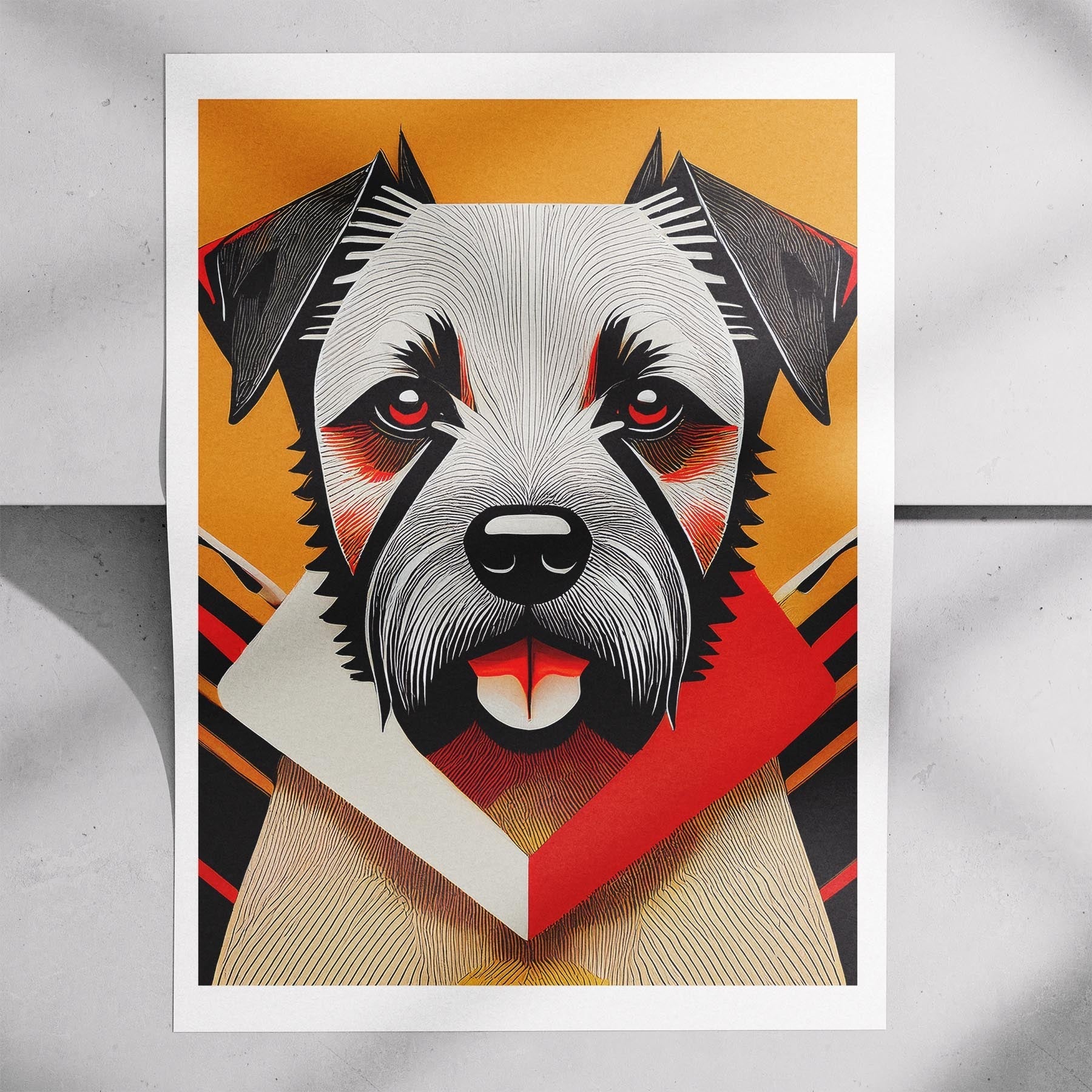Border Terrier Geometric Orange Series image 7