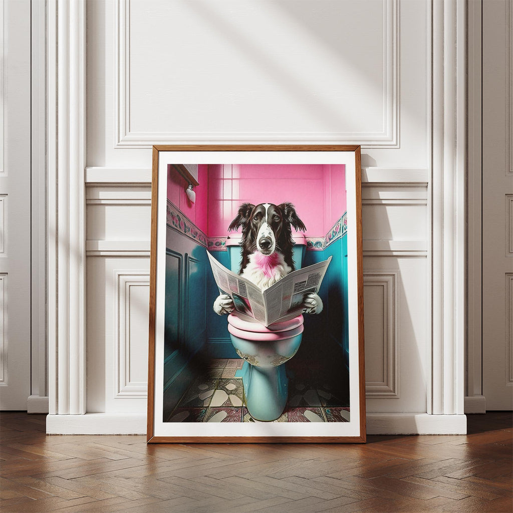 Borzoi Toilet Dogs PInk and Turquise image 4